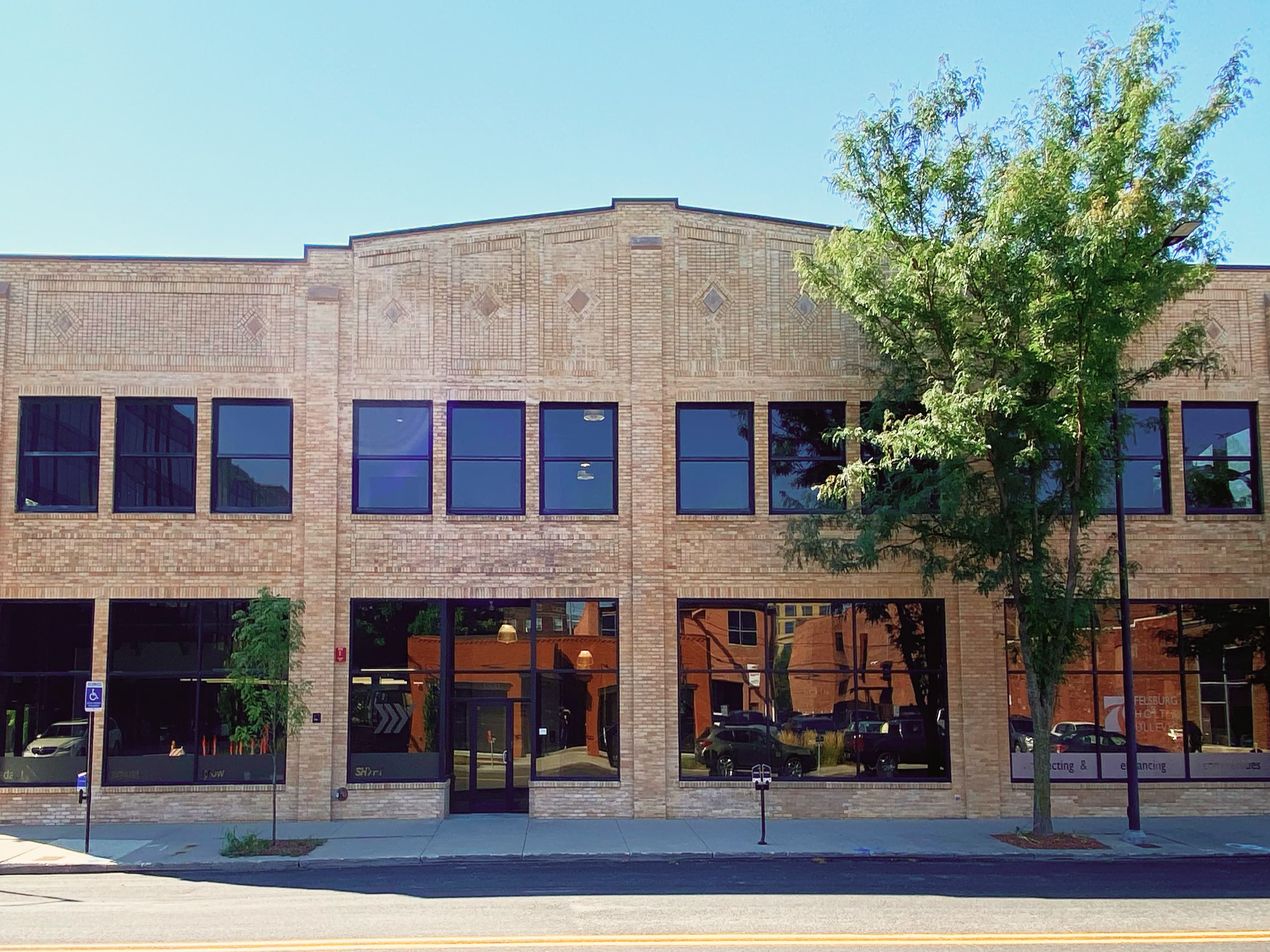 The current building where P3+Uplift is located in downtown Des Moines
